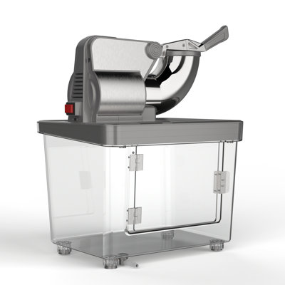 18.5 in. 661 lb./Hr. Freestanding Commercial Snow Cone Machine w/ 34 L Ice Storage Bin Stainless Steel Silver