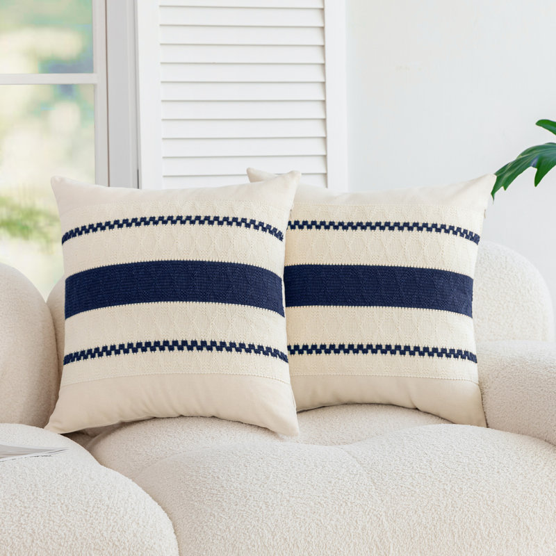 Housse de coussin Barossa, Carré 18 po, Marine