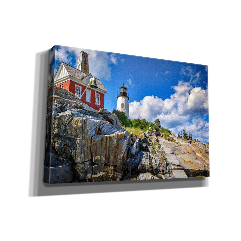 «Summer Day At Pemaquid Point» par Rick Berk, art mural sur toile, H 18 po x l 26 po x P 0,75 po