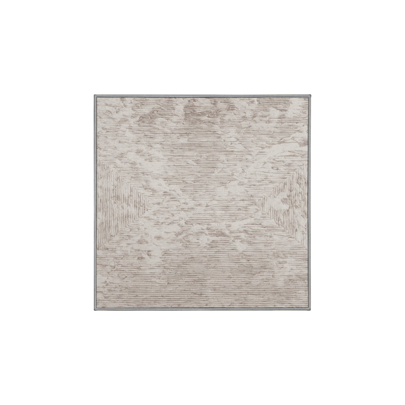 Machine Washable Gray Area Rug, Square 7'