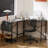 Desk and Chair Set: 49 Inch L-Shaped Computer Desk and Height Adjustable Mesh Chair-1316091847