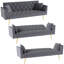 Canapé-lit en velours convertible avec 2 coussins-123368491