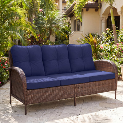 Outdoor Wicker Sofa With Cushions