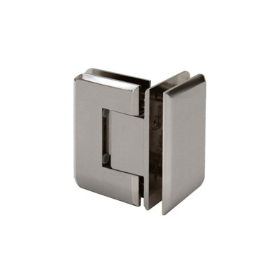 Charnière verre-à-verre 90 degrés FPR, PRPRS90BN Jr Preston, matériau en laiton, fermeture automatique, épaisseur de verre de 1/4 po, finition nickel brossé
