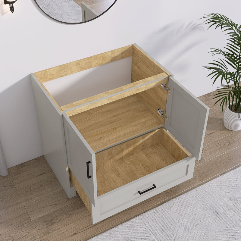 36" Single Bathroom Vanity Base Only Freestanding Solid Wood Cabinet