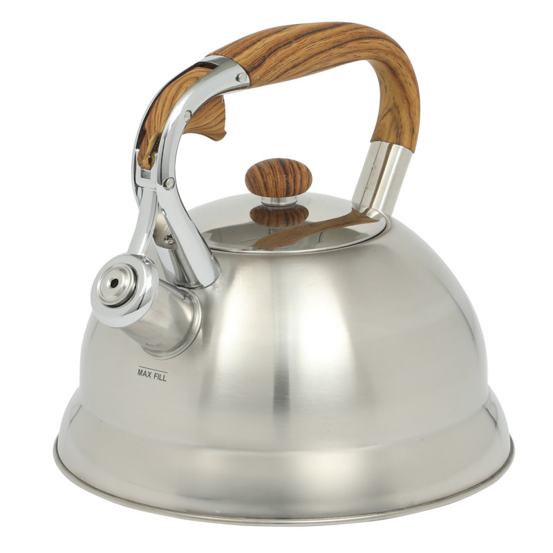 Bouilloire en acier inoxydable 2 pintes Mr. Coffee Woodmont avec poignée en bois