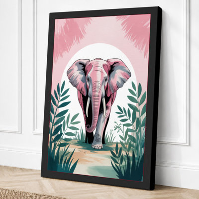 Elephant In Botanical Circle Boho - Print
