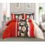 Red Trendy Printed Bedspread Floral Design Quilted with Pillow Shams-113665263