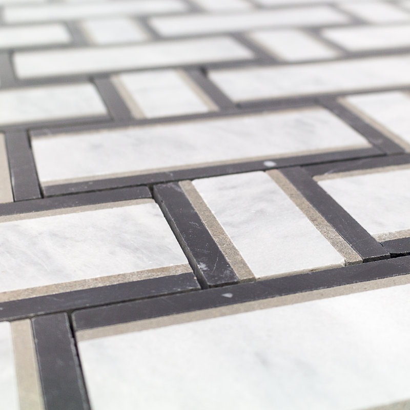 Carreau de mosaïque en pierre naturelle Mingle, Gris