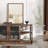 Industrial TV Stand for up to 80inch TV, Rustic Entertainment Center with Double Mesh Doors and Storage Cabinet,  TV Cabinet -Media Console Table for Living Room-1382332001-1382332003