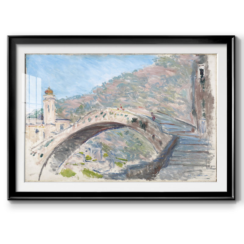 Dolceacqua, Bridge, 1884, reproduction d'art encadrée, Noir, H 30 po x l 44 po x P 1,5 po