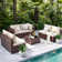 Bhairavi 6 - Person Modular Patio Conversation Sets with Cushions