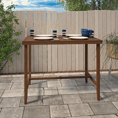 Litzzy Rectangular Metal Outdoor Bar Table