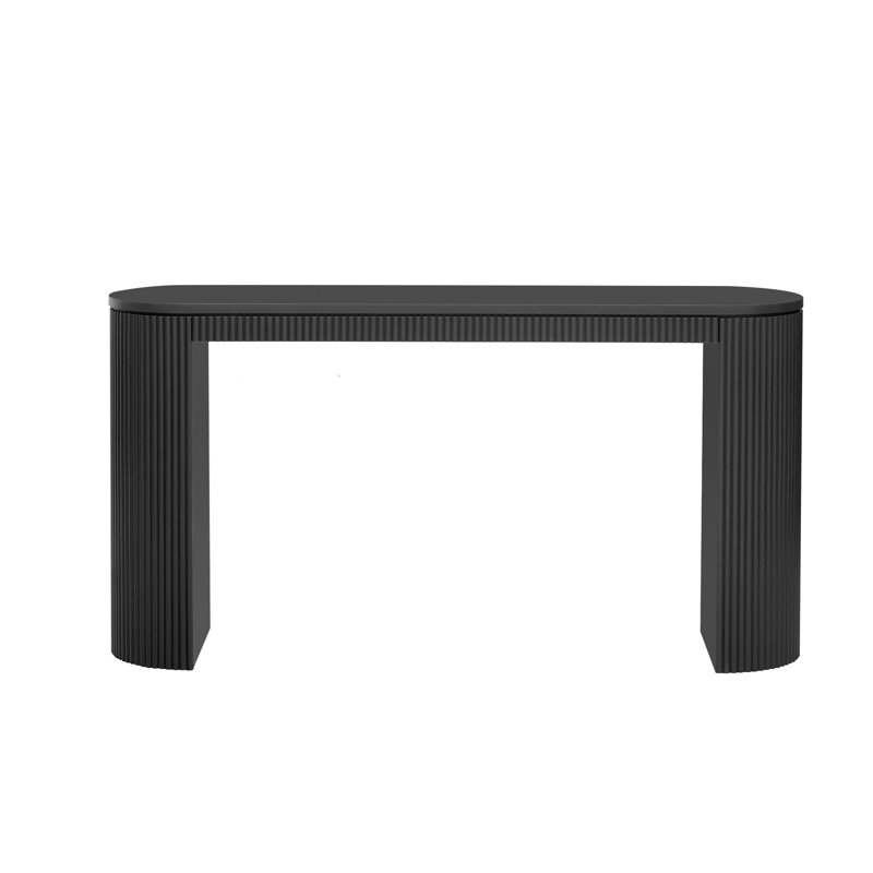 Console avec plateau spacieux et courbe élégante au design élégant noir pour diverses pièces