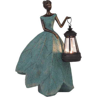 Fairy Statues Solar Outdoor Lights - Resin Garden Figurines Decorations For Patio Yard Lawn Decor Housewarming Gardening Gifts For Women Mom 7.4 X 5.3 X 12 Inch