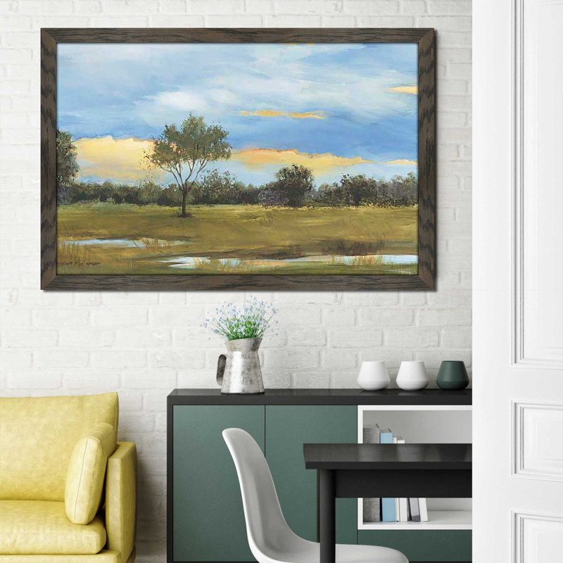 Riverwalk II - peinture à cadre flottant, Cadre chocolat patiné, H 21,5 po x l 27,5 po x P 0,75 po