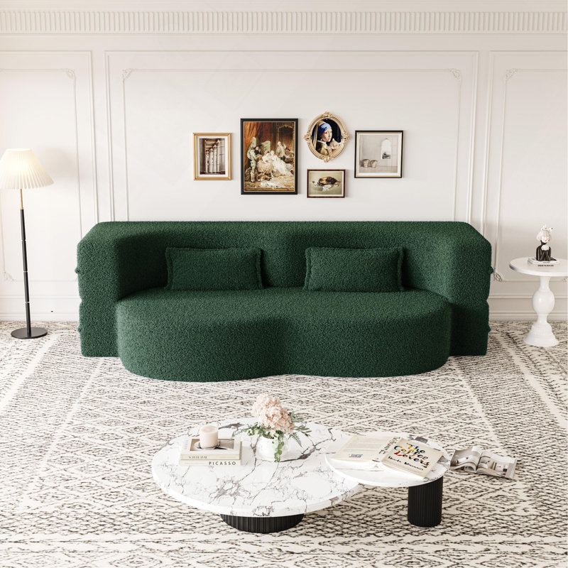 Canapé moderne avec 2 coussins, Vert