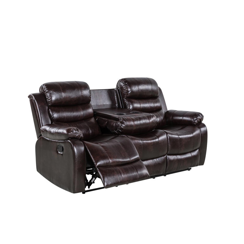 Upholstered Home Theater Seating with Cup Holder
