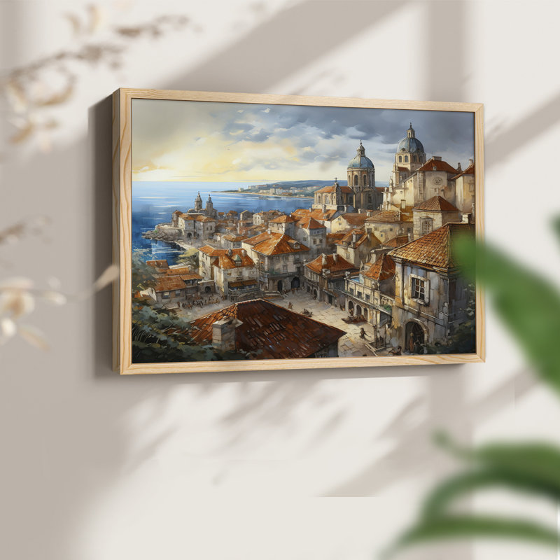 Paysage - Lxxviii - Reproduction encadrée - Restickable, 8" H x 10" W, Naturel