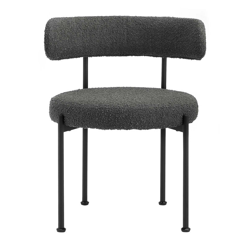 Modway Albie Fabric Dining Chairs, Charcoal, Black