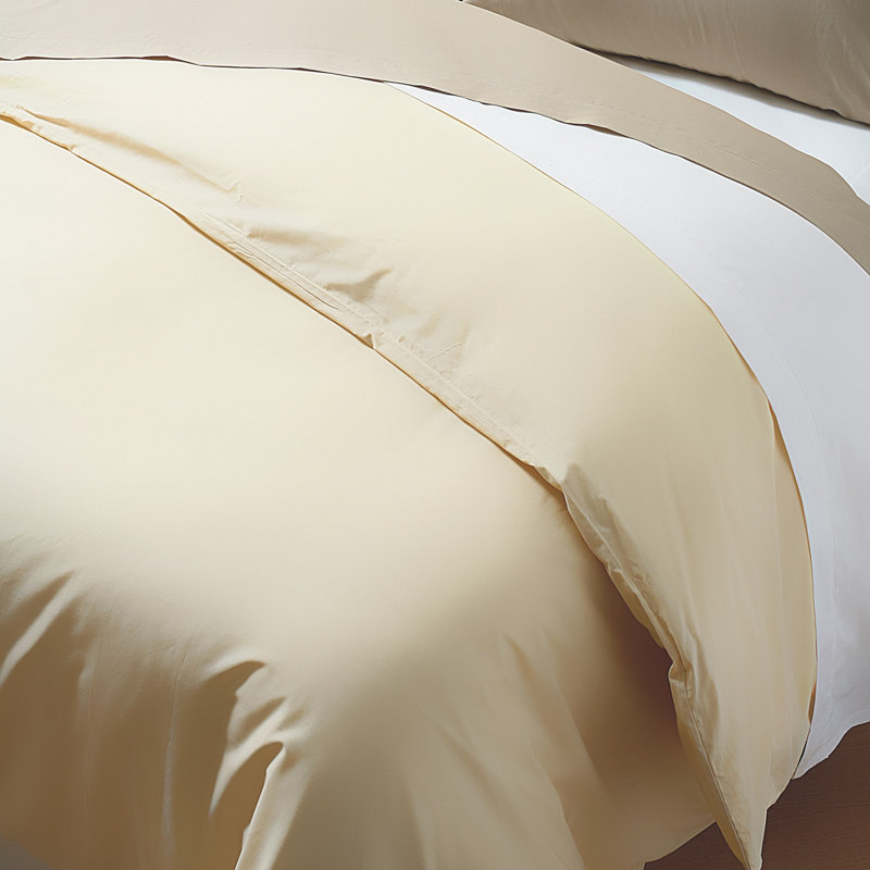 Cotton Blend Percale Flat Sheet, Kingsize (5'), Ivory