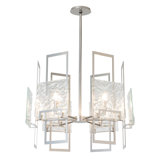 Geo Pendant - 6-Light - Vintage Platinum - Frosted Glass
