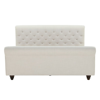 Linen Upholstered Sleigh Bed