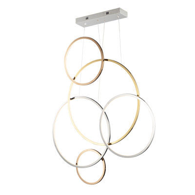 Luminaire suspendu géométrique unique à 5 lumières Aleria