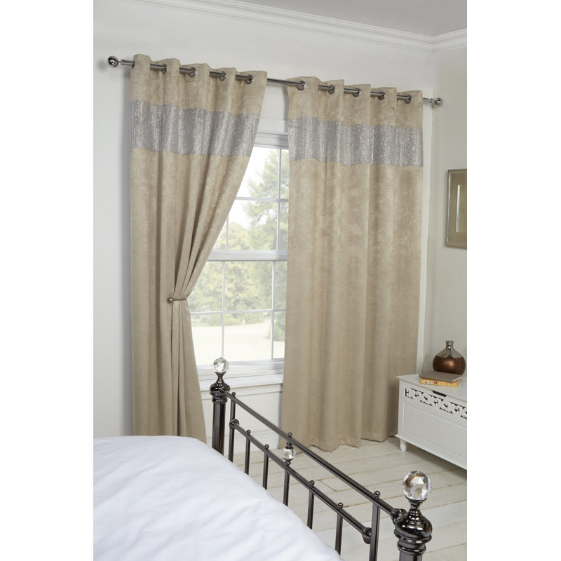 Blackout Curtain Pair, Natural, 168 W x 137 D cm