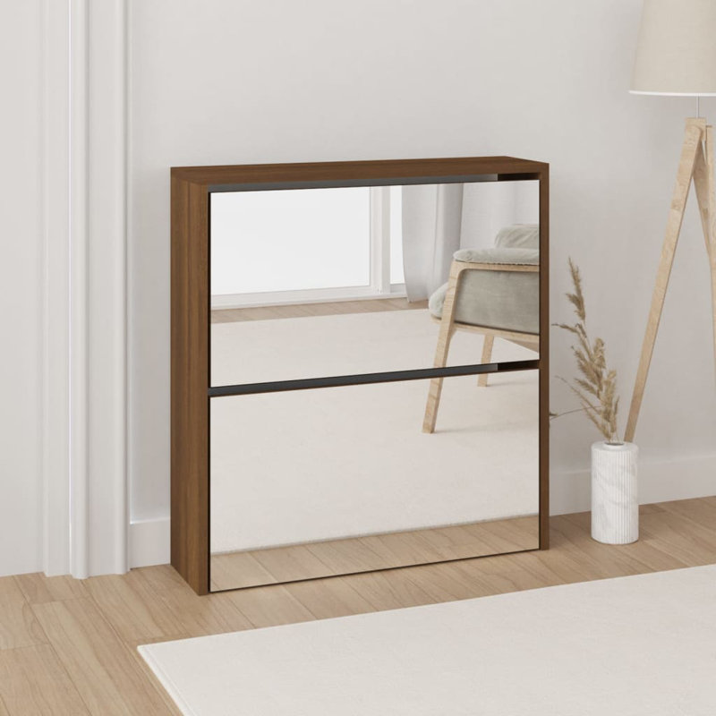 4 Pair Flip Down Shoe Storage, Brown