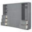 Grand lit escamotable mural avec garde-robe, tiroirs et tablettes - Grand lit escamotable pliable, gris-1392895812