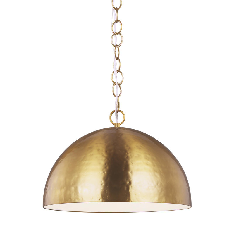 Luminaire suspendu en forme de dôme à 1 lumière Neri Tarver, Bronze brillant