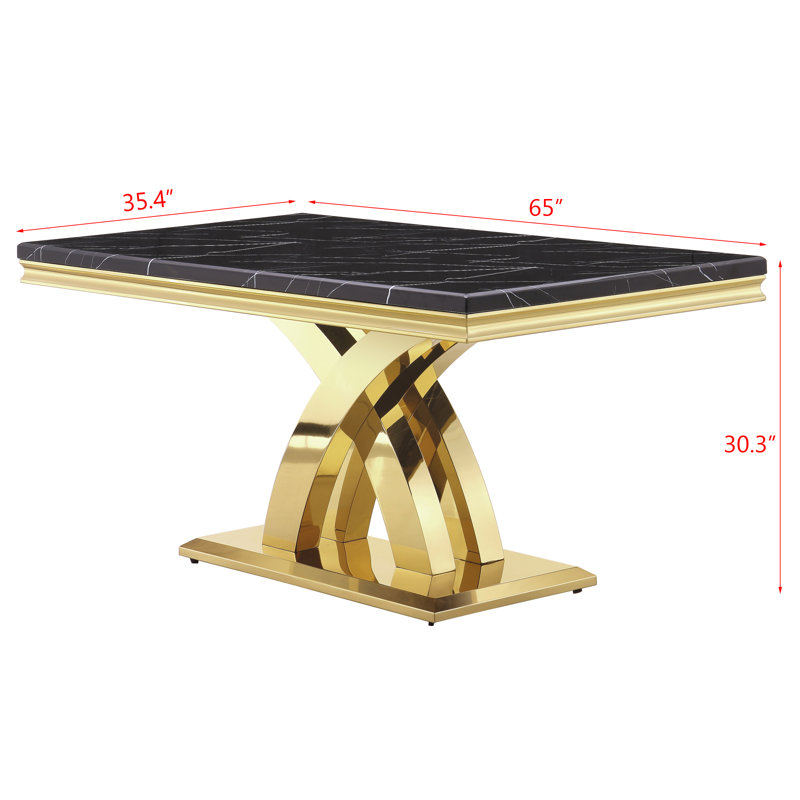 Abrahante Metal Base Dining Table