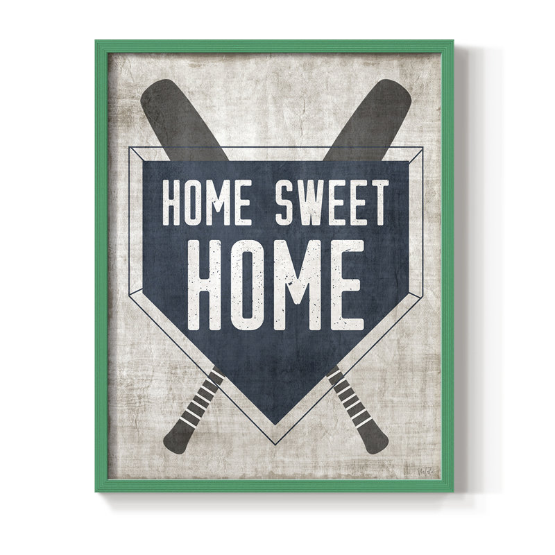 Impression encadrée Home Sweet Home Base - bois massif, H 11 po x l 9 po, Vert