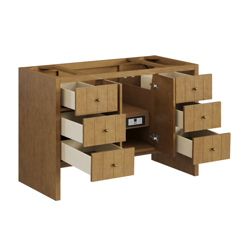 Meuble-lavabo simple l 48 po Hudson, Ethereal Noctis, Honey Oak