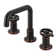 Kingston Brass Webb Two-Handle 3-Hole Deck Mount Widespread Bathroom Faucet with Knurled Handle and Push Pop-Up Drain