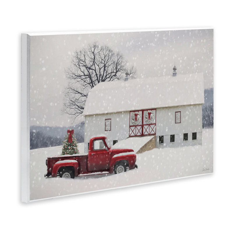 «Snowy Farmhouse on Christmas», art mural par Lori Deiter, H 10 po x l 15 po
