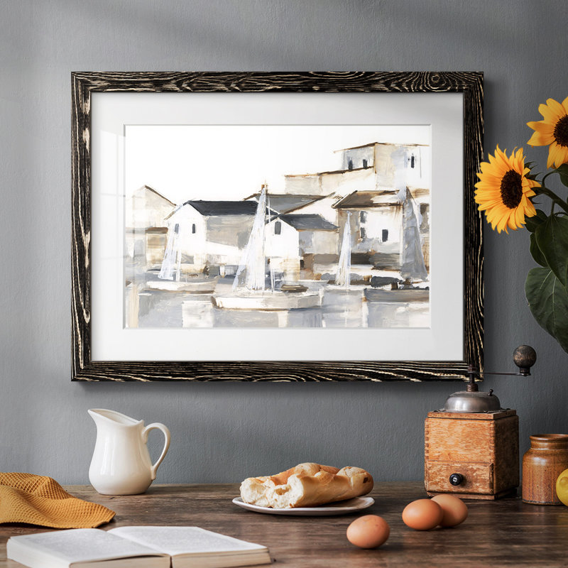 Right Conditions II - Matted and Framed Under Acrylic Glass, Large Living Room Wall Art, Black, 18" H x 26" W x 1.5" D