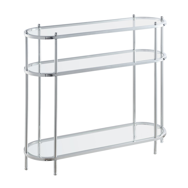 Carolina 3 Tier Glass Oval Entryway Hall Table
