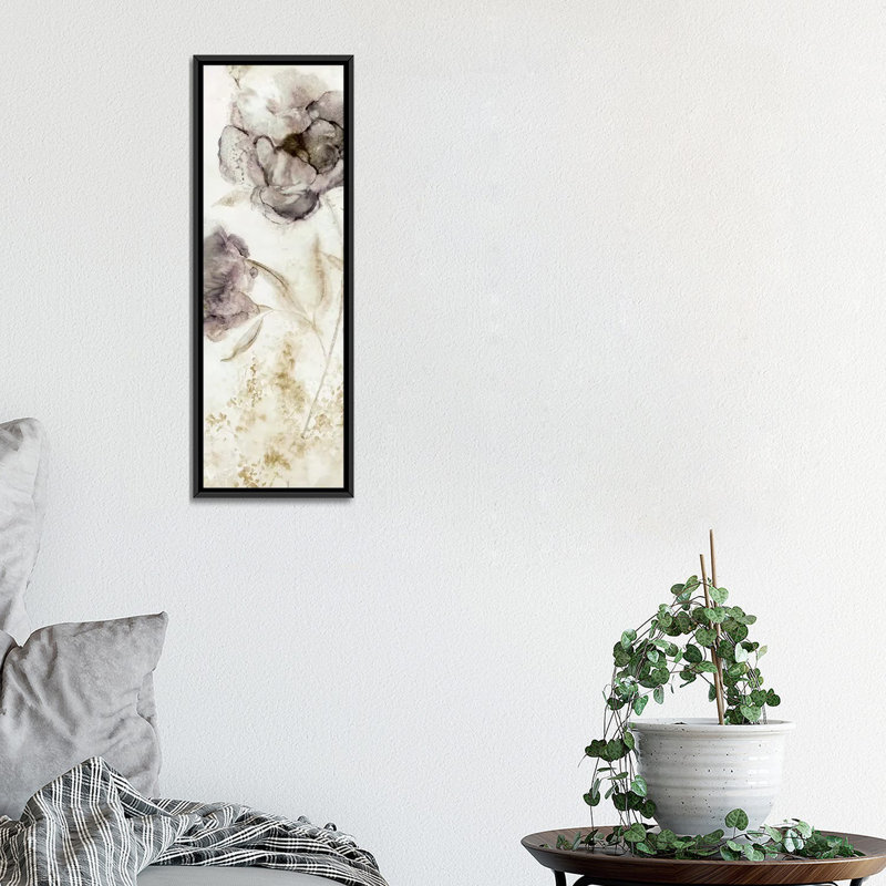 «Dawn Peony», reproduction sur toile, H 36 po x l 12 po x P 1,5 po, Toile avec cadre noir