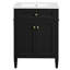 Meuble-lavabo de 24 pouces avec lavabo en céramique, 2 portes et tiroir coulissant pour petits espaces