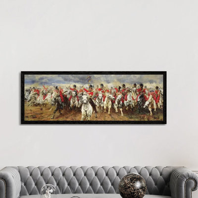 Scotland For Ever! 1881 by Lady Butler - Panoramic Painting on Canvas