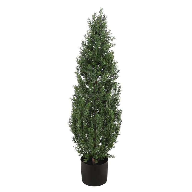 Artificial Topiary Trees, Artificial Cedar Trees, UV Resistant Lifelike Fake Bushes Plants for Home Living Room Front Door Decor