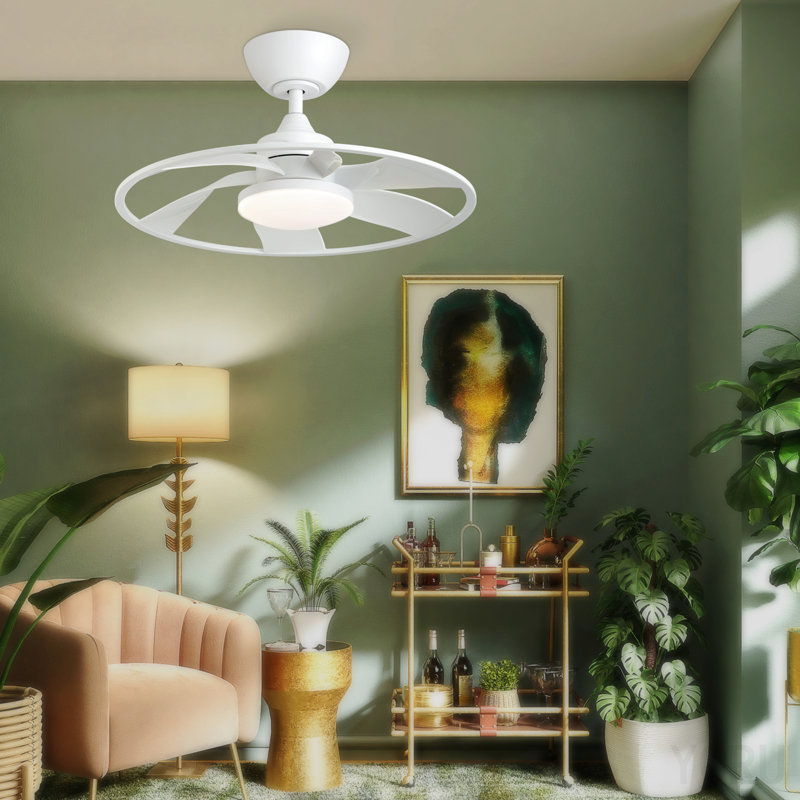 Light Pro 22 In. Led Indoor Matt White Smart Ceiling Fan With Dc Motor