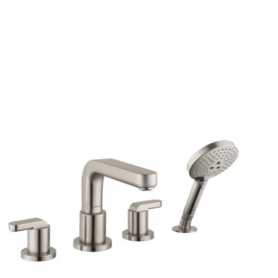 Metris S Double Handle Deck Mounted Roman Tub Faucet Trim with Diverter and Handshower -  Hansgrohe, 31408821