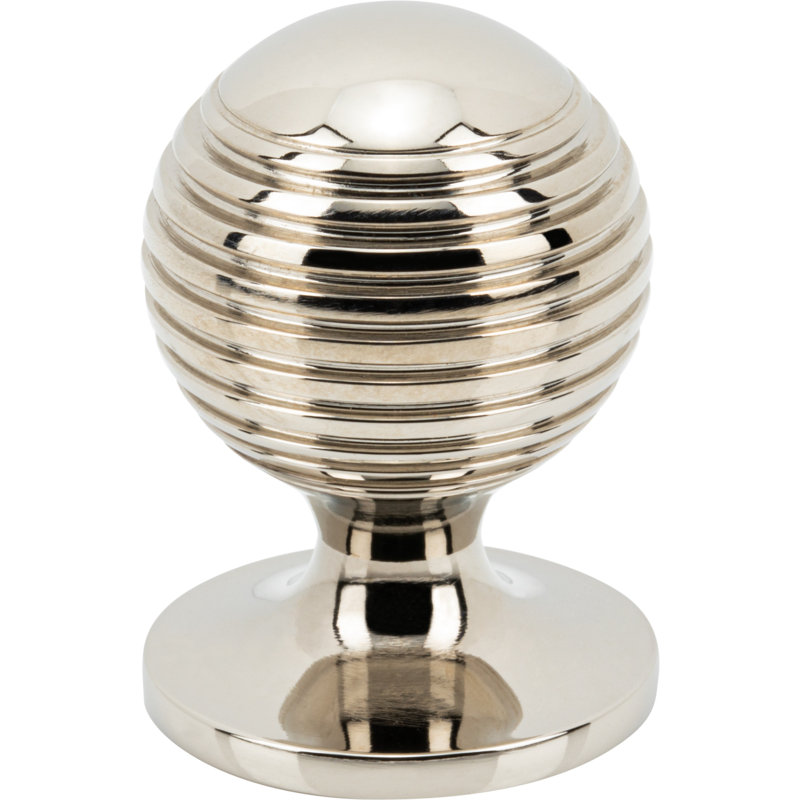 Divina 1" Diameter Round Rimmed Knob, Polished Nickel