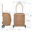 Panier en osier avec roulettes, brun foncé