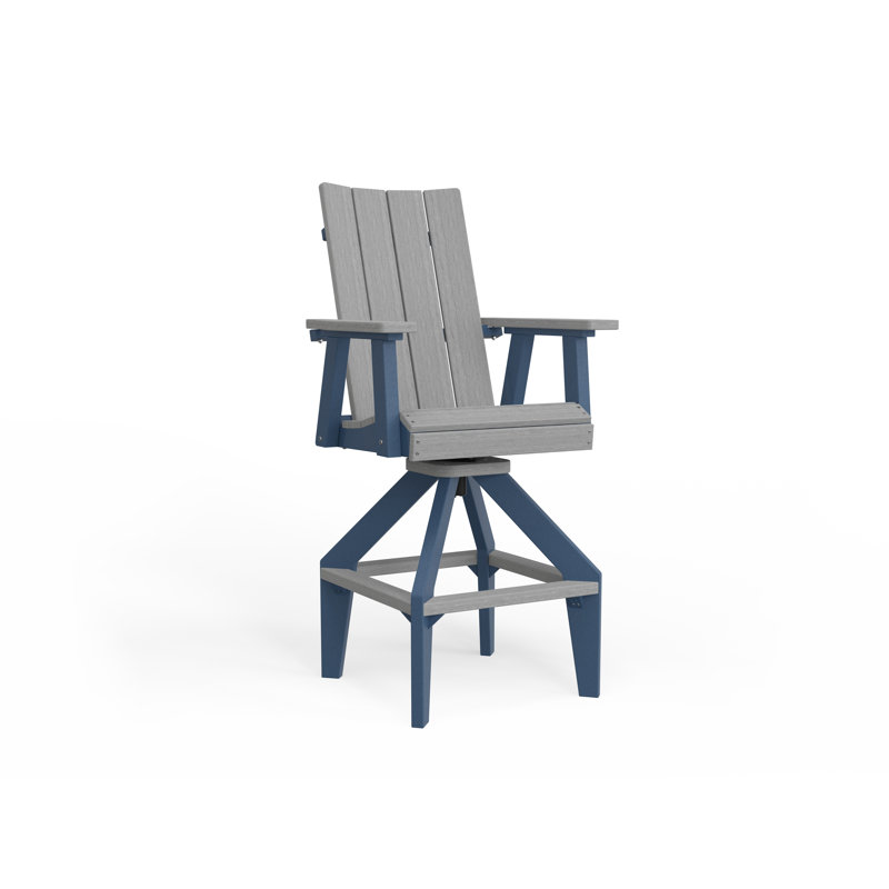 SOL Outdoor Bar Stool, Slate, White