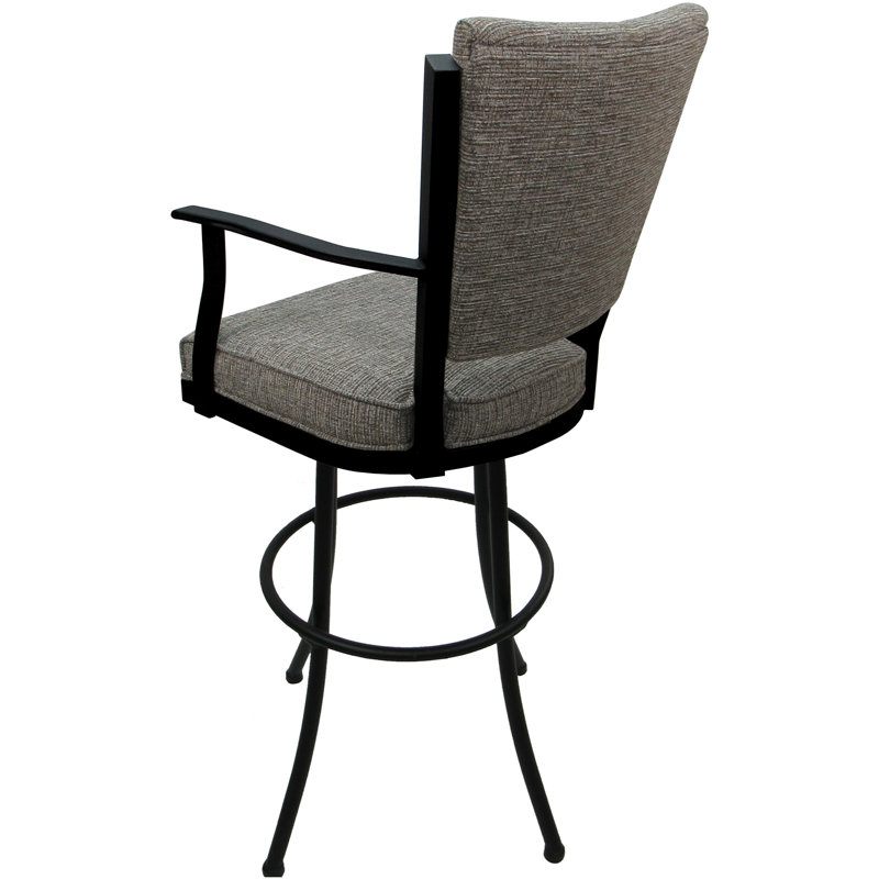 Tabouret de bar pivotant Cunegonda, Noir / brun clair