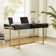 Rothi Modern 62'' W Rectangle Writing Desk with Built-in Charging Station and Cable Management and Slot Holders
